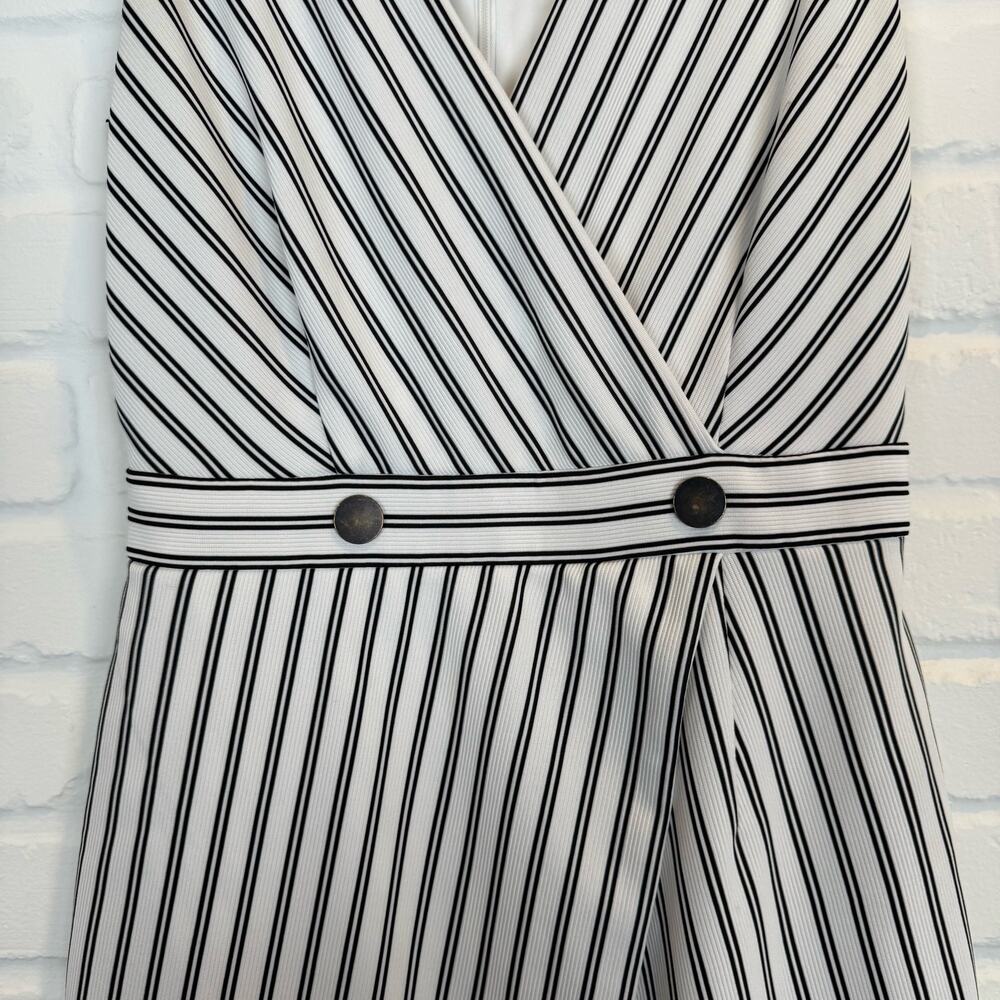 Anthropologie Hutch Dixie Sheath Dress White Black Striped Nautical Wrap Size XS - Picture 6 of 12
